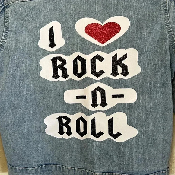 Peyton & Parker Rockand Roll Size 8 Kids Children’s Denim Jean Jacket Party Coat - Picture 3 of 9